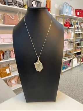 Sterling silver wire wrapped stone necklace